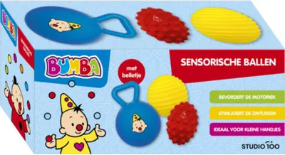Obrázek produktu pro Sada senzorických míčků Bumba pro kojence a batolata červená