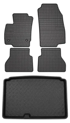 Produktbild von Gummimatten + Kofferraumwanne für Ford B-MAX 2012-2017 (unterer Ladeboden) – Schwarz, passgenau – Wielganizator SolidPRO