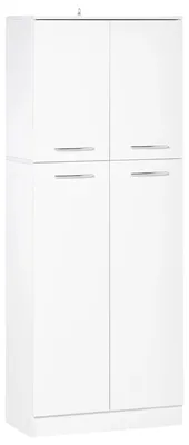 Image de Armoire de rangement, étagères réglables, design minimaliste et moderne, BLANC