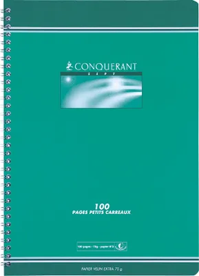 Image de CONQUERANT SEPT carnet à spirales, DIN A4, quadrillé, 50 feuilles