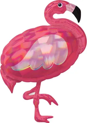 Productafbeelding van Amscan - Folieballon SuperShape Holografisch Flamingo 71x83cm