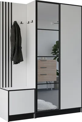 Produktbild von KIER FURNITURE Flurgarderobe Garderobenschrank 158x205x39cm, Weiß