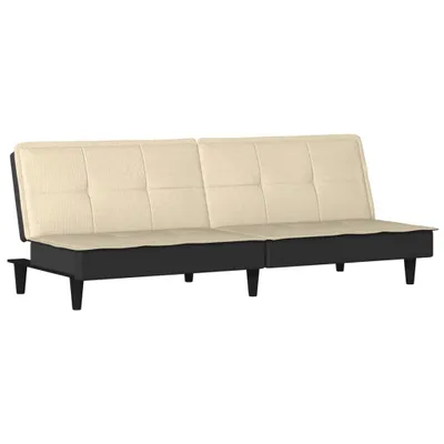 Image de vidaXL Canapé-lit Tissu Crème
