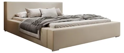 Produktbild von Polsterbett PIANI 160x200 Creme Samtstoff mit Bettkasten & Lattenrost
