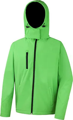Produktbild von Result Core R230M | Mens Core Lite Hooded Soft Shell Jacket - Farbe: Vivid Green/Black - Größe: S