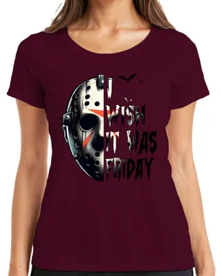 Obrázek produktu pro Jason Eishockeymaske Horror Slasher Halloween Grusel Vintage dámské tričko, vínová, XXL