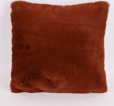 Produktbild von Deko Kuschelkissen Plüsch einfarbig dark camel 45x45cm