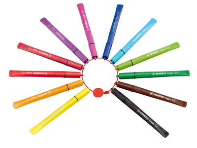 Obrázok produktu pre STABILO Cappi, Stredná, 12 farba/farieb, Viacfarebný, Štetinkové zakončenie, 1 mm, Viacfarebný