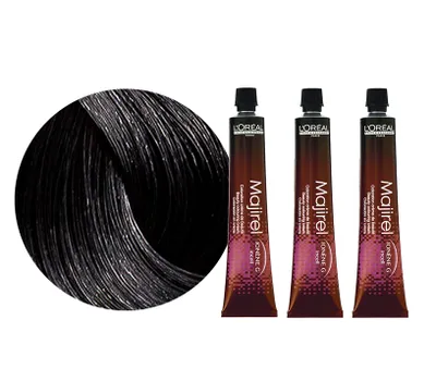 Obrázek produktu pro L'oréal Professionnel | Barva na vlasy Majirel 1 - 3x50ml - Intenzivní černá - 100% krytí šedin - Péče o vlasy