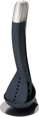 A set of kitchen utensils on a stand.