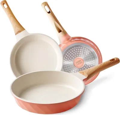 Image de Set de poêles à frire avec revêtement anti-adhésif - adapté à l'induction - 2 pièces - Granit - 20 cm et 24 cm