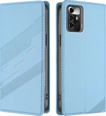 Obrázek produktu pro Pouzdro pro ZTE Blade A72 5G,Polyuretankožené peněženkové pouzdro s přihrádkou na karty a funkcí stojánku Hellblau