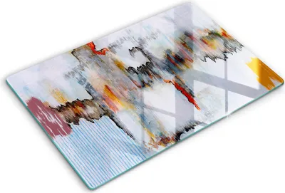 Produktbild von Abdeckung Glas - Küchenabdeckung - 80x52 cm - Abdeckplatte -Abstraktionsfarben