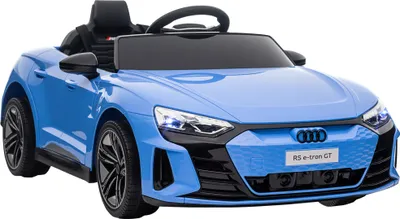 Produktbild von HOMCOM Elektroauto für Kinder ab +3 Jahren AUDI RS e-tron GT 12V Batterieauto mit Fernbedienung, LED-Scheinwerfern, Hupe, USB-Musik und Türöffnung 3-5 km/h, Blau