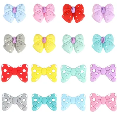 32 Silikon-Strickperlen, 12 Farben, für Schmuck & Schlüsselanhänger