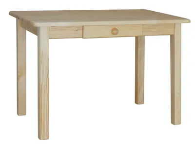 Obrázek produktu pro Stůl se zásuvkou z masivního borovicového dřeva, lakovaný 130 x 70 cm