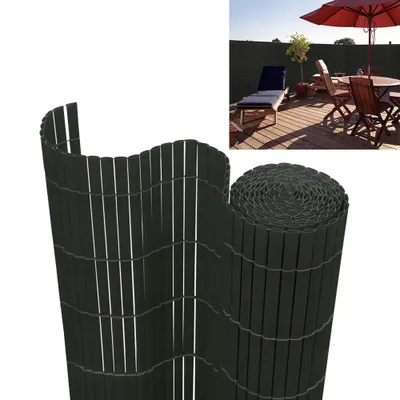 Obrázek produktu pro LARS360 120x400cm PVC rohož soukromí plot bambus - plot soukromí zástěna proti větru neprůhledný pro zahradu, balkon a terasu, antracitová barva