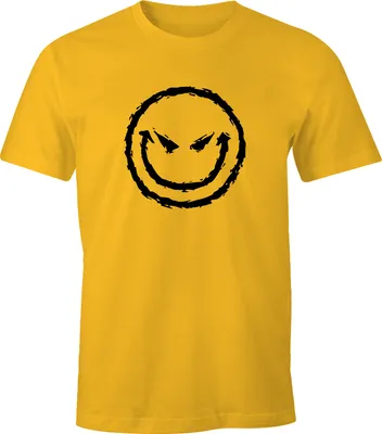 Produktbild von Herren T-Shirt - Evil Bad Emoji - Fun Shirt Comfort Fit MoonWorks® gelb M