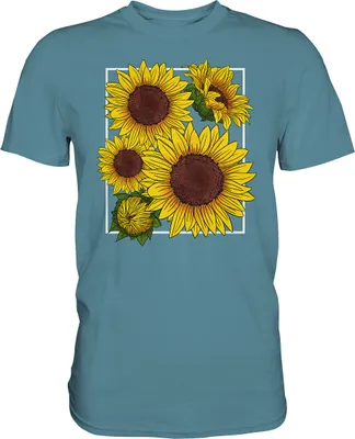 Produktbild von Sonnenblumen T-Shirt Gärtner Geschenk Garten – Stone Blue / M