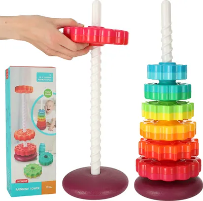 Produktbild von KIK KX4618 Duhová věž s pyramidou a spirálou na stohování AKCE