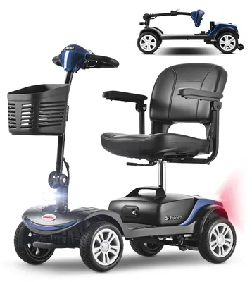 Produktbild von S1 Sport Elektromobil für Senioren - 4-rädriger E-Scooter - Klappbar - Reichweite 25 km - Belastbar bis 136 kg - Blau