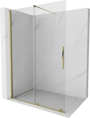 Produktbild von Mexen Velar Duschwand Walk-in 150 x 200 cm, transparent 8 mm, gold - 871-150-000-03-50