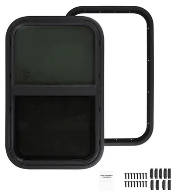 Obrázek produktu pro Boční okno pro karavany/obytná vozidla – posuvné okno – 60 x 30 cm – větrání – tvrzené sklo s 25% tónováním – síť proti hmyzu – montáž z obou stran