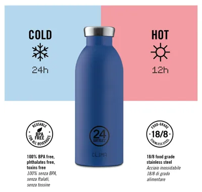 Produktbild von 24Bottles Clima, 500 ml, Tägliche Nutzung, Gelb, Edelstahl, Erwachsener, 12 h
