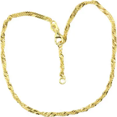 Produktbild von Fußkettchen echt Gold 333 (8 kt) Singapur 25,5 cm lang verstellbar