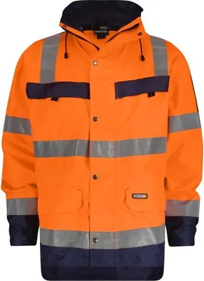 Productafbeelding van DASSY veiligheidsjas ATLANTIS, regenjas, maat 4XL, oranje/blauw