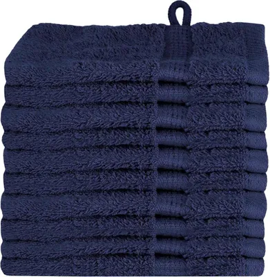 Image de vidaXL Serviette d'invité SOLUND, lot de 10, bleu marine, 15 x 21 cm, 550 g/m²