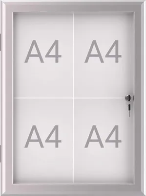 Produktbild von MAUL Schaukasten MAULexcite Hochformat 4 x A4 Aluminium 69.6 x 52.7 x 2.9 cm silber