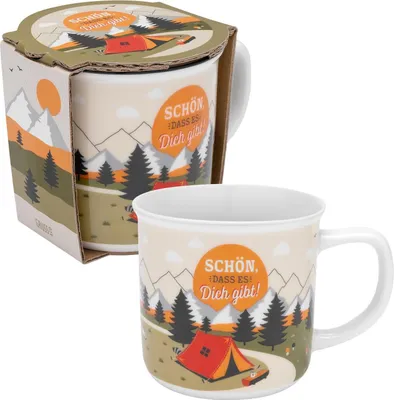 Produktbild von Tasse Motiv Fernweh Berge, in Geschenkbox