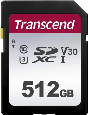 Immagine prodotto di Transcend 300S - Scheda di memoria flash - 512 GB - Classe video V30 / UHS-I U3 / Classe10 - SDXC UHS-I