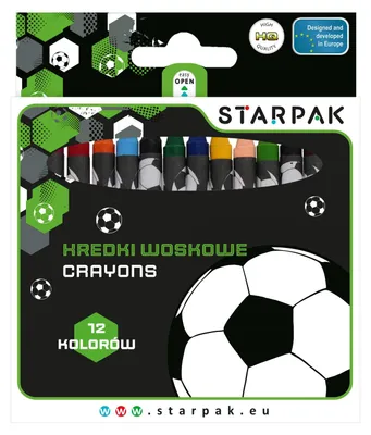 Produktbild von Wachsmalstifte, 12 Farben, Football, STARPAK 553555