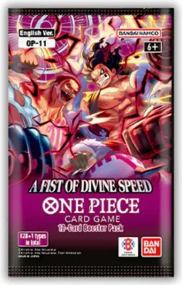 A booster pack for the One Piece Card Game, featuring characters from the anime.
