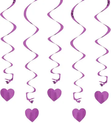 Produktbild von Oblique Unique 5 Girlande Spiral Deckenhänger mit Herz - lila