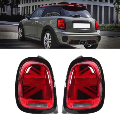 Zdjęcie produktu dla Tylne światła LED JCW Union Jack z czerwoną soczewką, pasujące do F55 F56 F57 2014-2020
