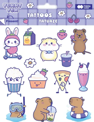 Image de Tatouages temporaires Yummy Yum HAPPY COLOR - GDD