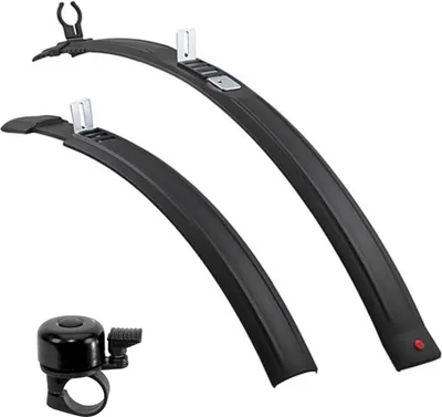 Zdjęcie produktu dla Hebie 0770E NATTER 26"-29" MTB Zestaw błotników rowerowych SET Czarny wraz z dzwonkiem rowerowym