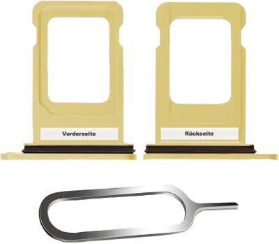 Produktbild von iPHONE 11 SIM KARTEN HALTER TRAY ADAPTER FACH STECKER SLOT CARD + NADEL GELB