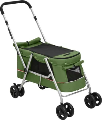 Produktbild von vidaXL Kočík pre psa skladací zelený 100x49x96 cm Plátno