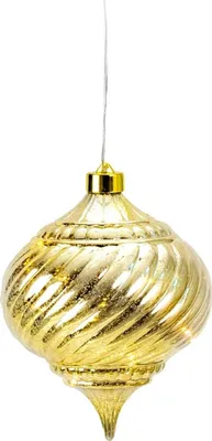 Produktbild von Weihnachtskugel Zapfen LED leuchtend gold 15 cm hängend
