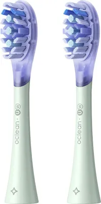Zdjęcie produktu dla OCLEAN Główka szczoteczki Ultra White 2 sztuki w kolorze zielonym