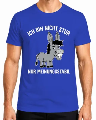 Produktbild von Ich bin nicht stur nur meinungsstabil Esel lustiger Spruch Humor Herren T-Shirt, Blau, XL