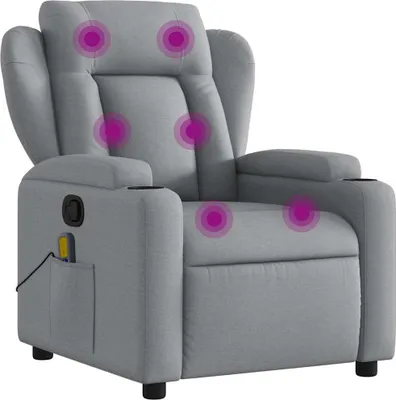 Produktbild von vidaXL Massagesessel Hellgrau Stoff
