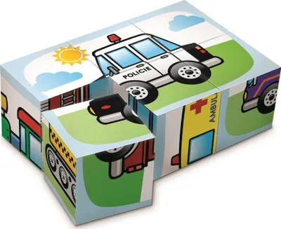 Produktbild von DINO Bildwürfel Transport, 6 Würfel