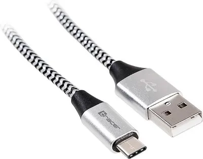 Produktbild von TRACER USB 2.0 Typ-C A Stecker auf C Stecker Kabel 1,0 m Schwarz und Silber