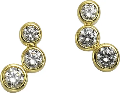 Produktbild von F Ohrstecker 333/- Gold 0,9cm gelb Zirkonia Weiß 371320695