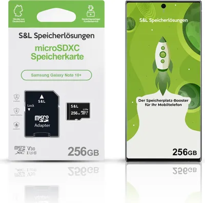 Produktbild von microSD Speicherkarte S&L für Samsung Galaxy Note 10+ - Speicherkapazität: 256 GB